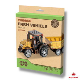 ROYMART Puzzle de madera de 60 piezas tractor con carro