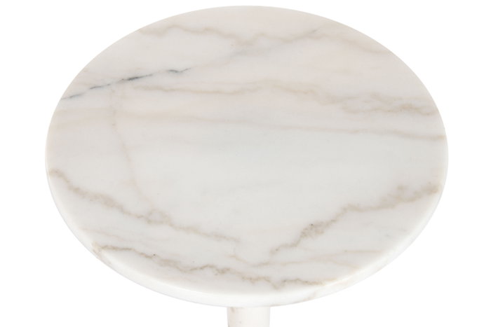 DKD Home Decor Mesita Auxiliar de Mármol y Metal Blanco y Dorado DKD Home Decor Mesita Auxiliar de Mármol y Metal Blanco y Dorado
