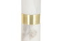 DKD Home Decor Mesita Auxiliar de Mármol y Metal Blanco y Dorado