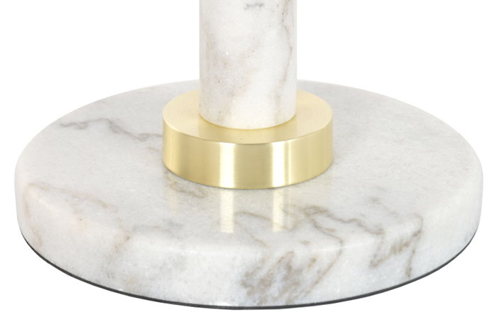 DKD Home Decor Mesita Auxiliar de Mármol y Metal Blanco y Dorado DKD Home Decor Mesita Auxiliar de Mármol y Metal Blanco y Dorado
