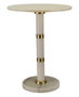 DKD Home Decor Mesita Auxiliar de Mármol y Metal Blanco y Dorado