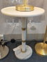 DKD Home Decor Mesita Auxiliar de Mármol y Metal Blanco y Dorado