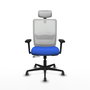 PIQUERAS Y CRESPO Silla de oficina Haches con mecanismo Sincro/Traslack Azul y Blanco