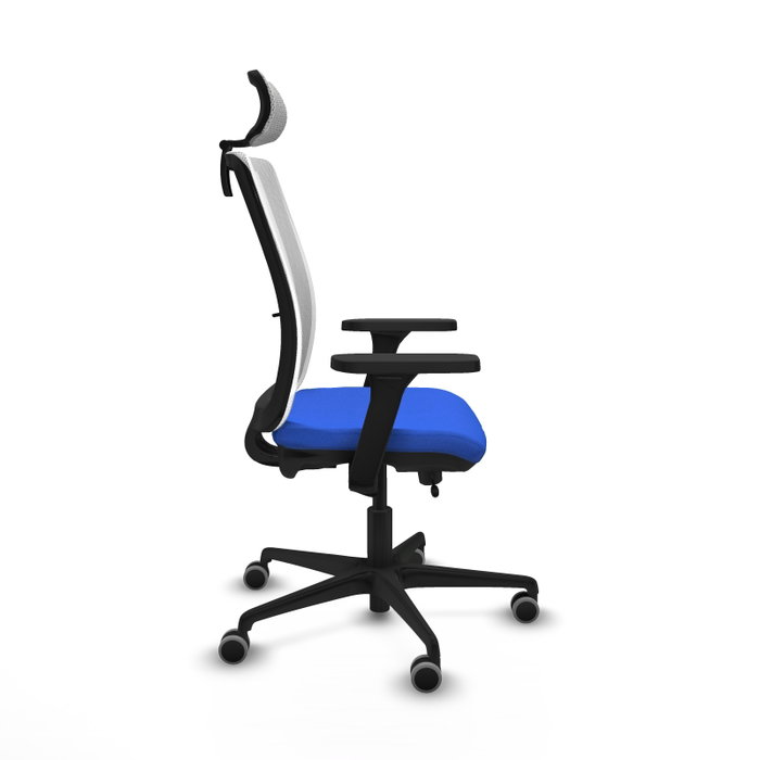 PIQUERAS Y CRESPO Silla de oficina Haches con mecanismo Sincro/Traslack Azul y Blanco