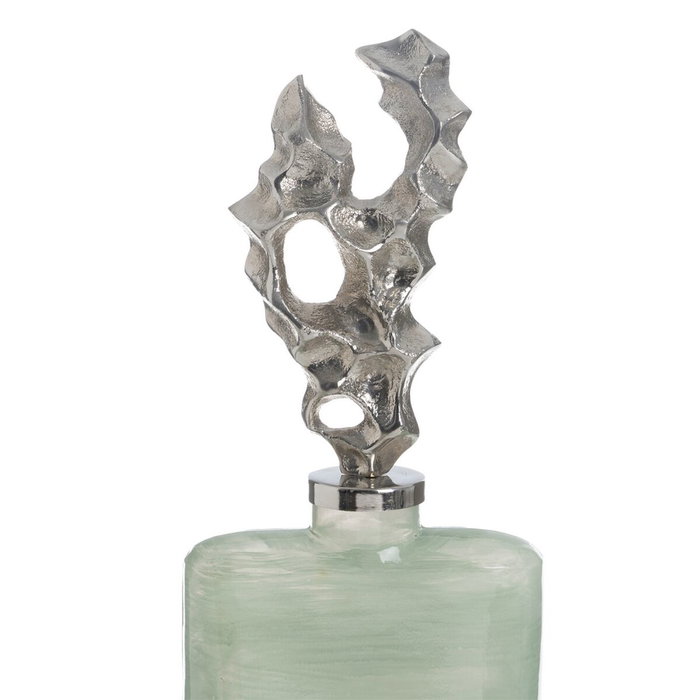 Ixia Botella Decorativa Verde-Plata Cristal 16 x 10 x 46 cm