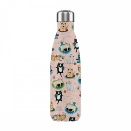 Enesco Botella Isotérmica de Acero Inoxidable 50cl - Colección Crazy Cats de Michelle Allen, Mantiene Temperatura 12-24h