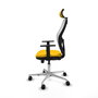 PIQUERAS Y CRESPO Silla de oficina Jorquera con mecanismo Sincro/Traslack, Amarillo y Blanco