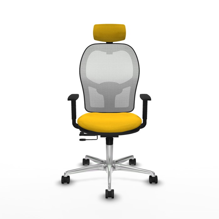 PIQUERAS Y CRESPO Silla de oficina Jorquera con mecanismo Sincro/Traslack, Amarillo y Blanco PIQUERAS Y CRESPO Silla de oficina Jorquera con mecanismo Sincro/Traslack, Amarillo y Blanco