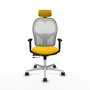 PIQUERAS Y CRESPO Silla de oficina Jorquera con mecanismo Sincro/Traslack, Amarillo y Blanco