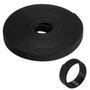 Ewent Tira organizadora de cables con velcro hoop and loop, nailon, 10m x 15mm, negro