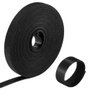 Ewent Tira organizadora de cables con velcro hoop and loop, nailon, 10m x 15mm, negro