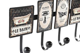 DKD Home Decor Perchero Tradicional Negro Blanco Metal 6 x 18 x 38 cm (4 Unidades)