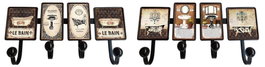 DKD Home Decor Perchero de Metal Negro con 4 Colgadores