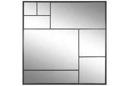 DKD Home Decor Espejo de Hierro y Cristal Negro 90x90 cm