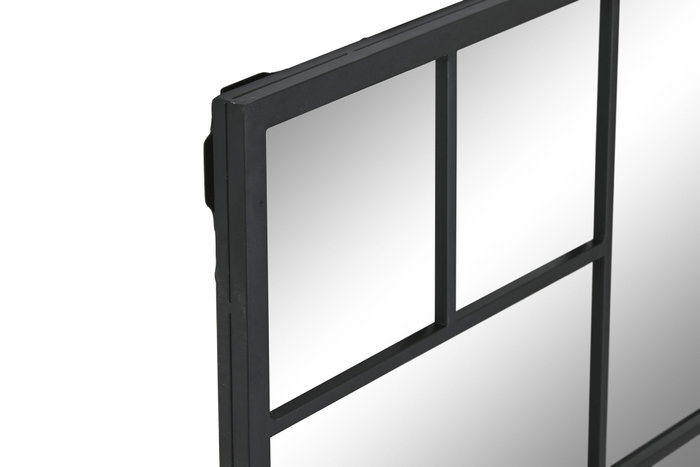 DKD Home Decor Espejo de Hierro y Cristal Negro 90x90 cm