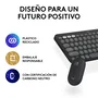 Logitech 920 012227 Pebble 2 Combo - Teclado y Ratón Inalámbrico RF + Bluetooth QWERTY Español Grafito - Kit Multi-Dispositivo - Color Grafito