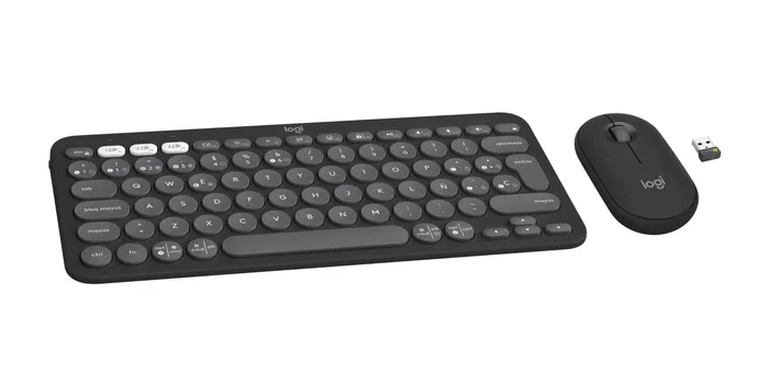 Logitech 920 012227 Pebble 2 Combo - Teclado y Ratón Inalámbrico RF + Bluetooth QWERTY Español Grafito - Kit Multi-Dispositivo - Color Grafito