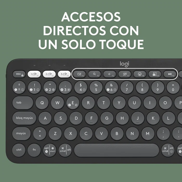 Logitech 920 012227 Pebble 2 Combo - Teclado y Ratón Inalámbrico RF + Bluetooth QWERTY Español Grafito - Kit Multi-Dispositivo - Color Grafito