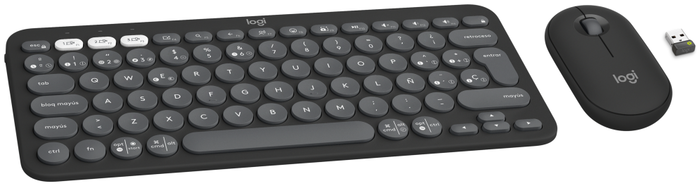Logitech Pebble 2 Combo Teclado Español + Ratón Inalámbrico RF y Bluetooth QWERTY Grafito