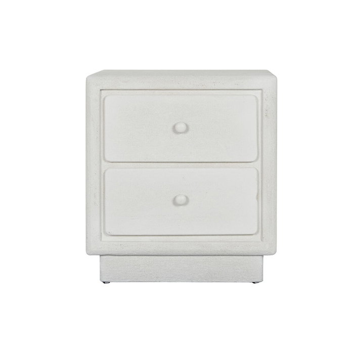 DKD Home Decor Mesita de Noche RUGOSO SHIJI Blanca con 2 Cajones DKD Home Decor Mesita de Noche RUGOSO SHIJI Blanca con 2 Cajones