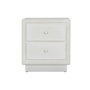 DKD Home Decor Mesita de Noche RUGOSO SHIJI Blanca con 2 Cajones