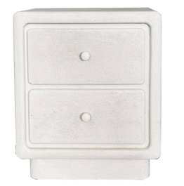 DKD Home Decor Mesita de Noche RUGOSO SHIJI Blanca con 2 Cajones