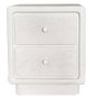 DKD Home Decor Mesita de Noche RUGOSO SHIJI Blanca con 2 Cajones