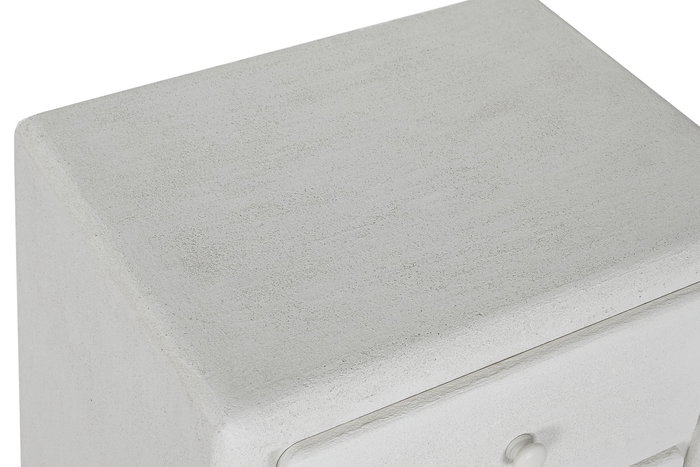 DKD Home Decor Rugoso shiji Mesita de Noche Moderna Blanca 36 x 53 x 48 cm