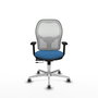 PIQUERAS Y CRESPO Silla de oficina Jorquera con mecanismo Sincro/Traslack Azul claro y Blanco