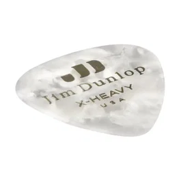 DUNLOP Pack de 72 Púas Genuine Celluloid Classic Blanco Perlado - X Heavy