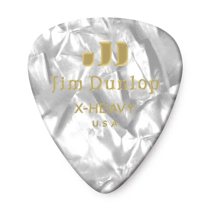 DUNLOP Pack de 72 Púas Genuine Celluloid Classic Blanco Perlado - X Heavy DUNLOP Pack de 72 Púas Genuine Celluloid Classic Blanco Perlado - X Heavy