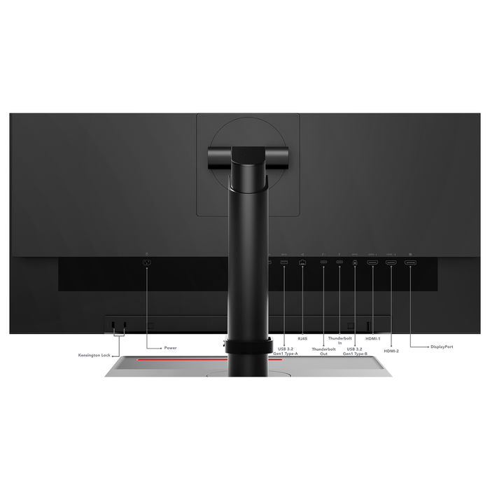Lenovo ThinkVision P27u-20 Monitor 27" 4K UHD IPS HDR400 USB-C Hub 2x HDMI, 2x DisplayPort, Thunderbolt 3, 99.1% Adobe RGB, Altavoces