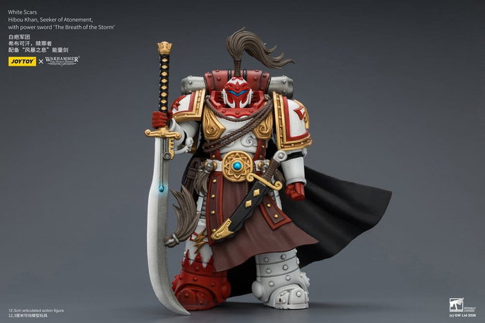 Joy Toy Warhammer The Horus Heresy White Scars Hibou Khan, Seeker of Atonement 12 cm