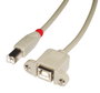 Lindy Cable de extensión USB 2.0 tipo B a B macho/hembra 0,5 m Gris