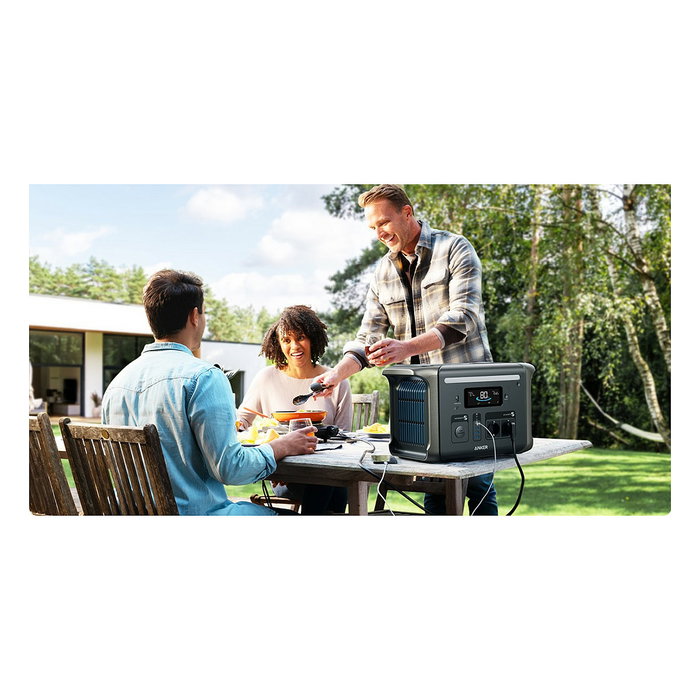 Anker Solix F1500 Estación de Energía 1536Wh 1800W con Batería LiFePO4, Entrada Solar de 600W, Tecnologías HyperFlash e InfiniPower, Color Negro