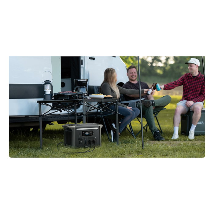 Anker Solix F1500 Estación de Energía 1536Wh 1800W con Batería LiFePO4, Entrada Solar de 600W, Tecnologías HyperFlash e InfiniPower, Color Negro