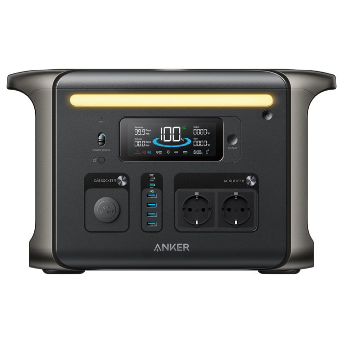 Anker Solix F1500 Estación de Energía 1536Wh 1800W con Batería LiFePO4, Entrada Solar de 600W, Tecnologías HyperFlash e InfiniPower, Color Negro