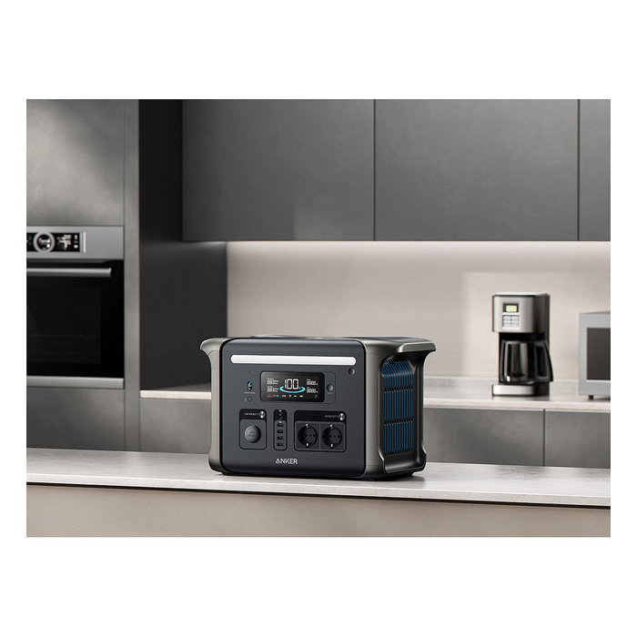 Anker Solix F1500 Estación de Energía 1536Wh 1800W con Batería LiFePO4, Entrada Solar de 600W, Tecnologías HyperFlash e InfiniPower, Color Negro