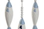 DKD Home Decor Decoración Colgante Mediterraneo Azul Blanco 4 x 32.5 x 65 cm (2 Unidades)