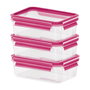 Emsa Clip&Close 515582 Pack de 3 transparente/rosa 0,55l