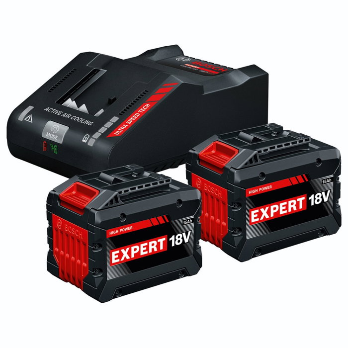Bosch Starter-Set 2x EXBA18V EXAL18V-160 con dos baterías de 15 Ah y cargador Bosch Starter-Set 2x EXBA18V EXAL18V-160 con dos baterías de 15 Ah y cargador