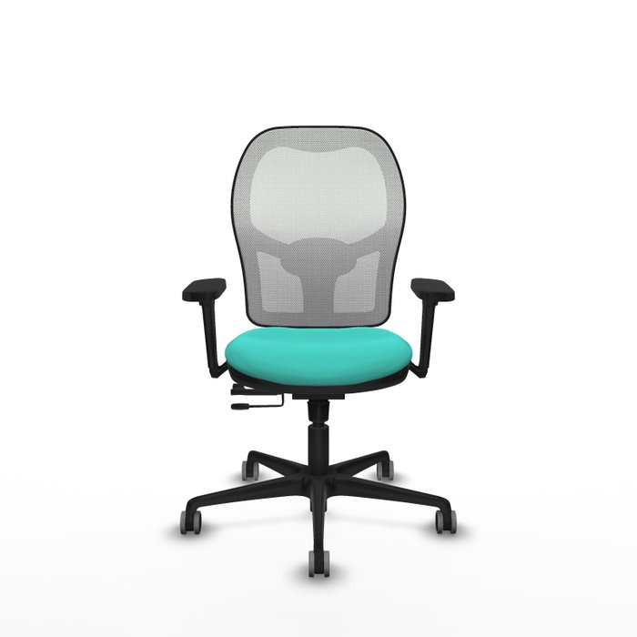 PIQUERAS Y CRESPO Silla de oficina Jorquera con mecanismo Sincro/Traslack, Turquesa y Blanco
