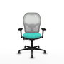 PIQUERAS Y CRESPO Silla de oficina Jorquera con mecanismo Sincro/Traslack, Turquesa y Blanco