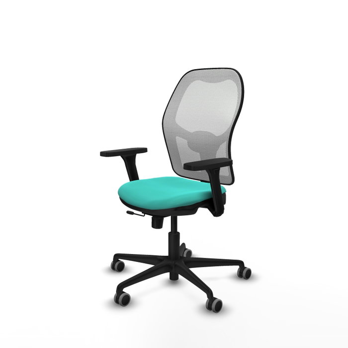 PIQUERAS Y CRESPO Silla de oficina Jorquera con mecanismo Sincro/Traslack, Turquesa y Blanco