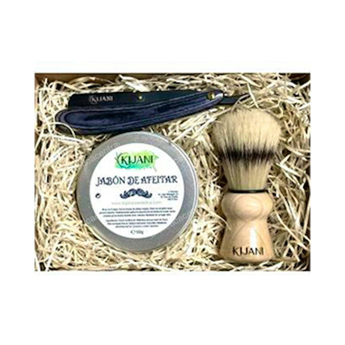 Kijani Pack de Afeitado con Navaja - Kit de Barba con Jabón de Lavanda, Navaja y Brocha de Afeitar Artesanales Kijani Pack de Afeitado con Navaja - Kit de Barba con Jabón de Lavanda, Navaja y Brocha de Afeitar Artesanales