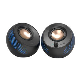 Creative Labs Altavoces Pebble X 2.0 RGB, 15W RMS, Bluetooth 5.3, USB-C, AUX, Negro para Escritorio/Hogar, Modelo 51MF1715AA000