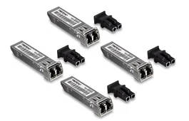 Trendnet TEG-MGBSX/4 - Pack de 4 módulos transceptor SFP Gigabit de fibra óptica multimodo LC, 1.25 Gbps, 850 nm