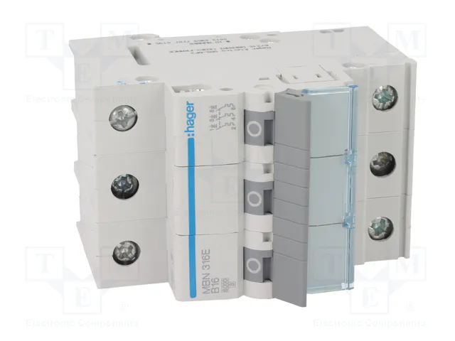 HAGER MBN316E Interruptor Magnetotérmico 3 Polos 16A 6kA