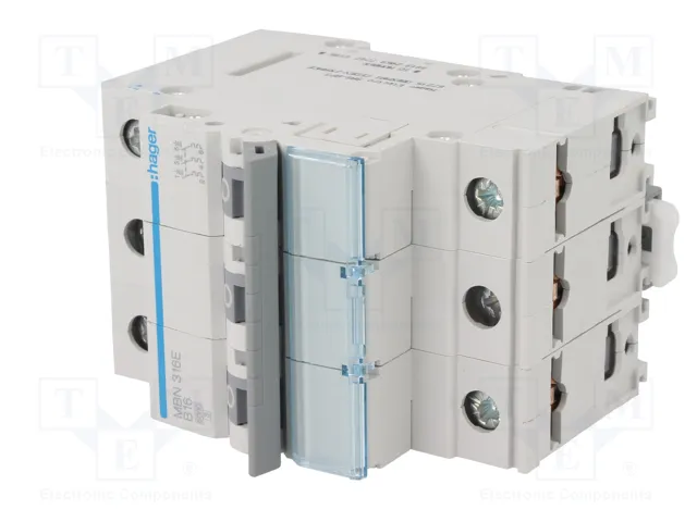 HAGER MBN316E Interruptor Magnetotérmico 3 Polos 16A 6kA