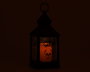 Farol Decorativo 27x10 cm Negro Con Calavera y Luz Led Para Halloween